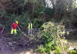 Lavori nel torrente Maira